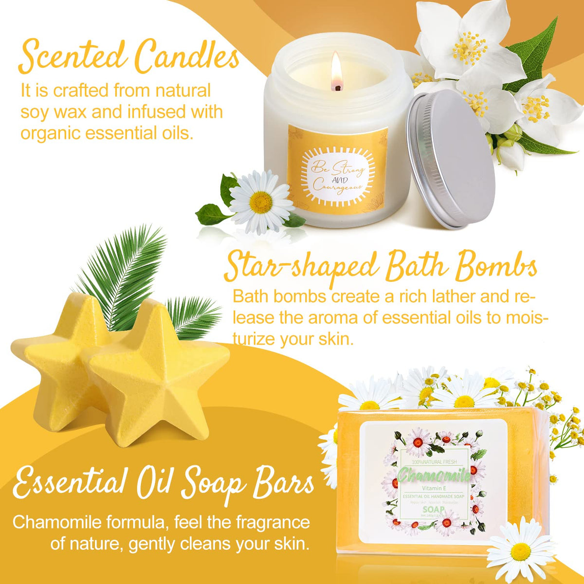 Two star-shaped bath bombs for relaxation