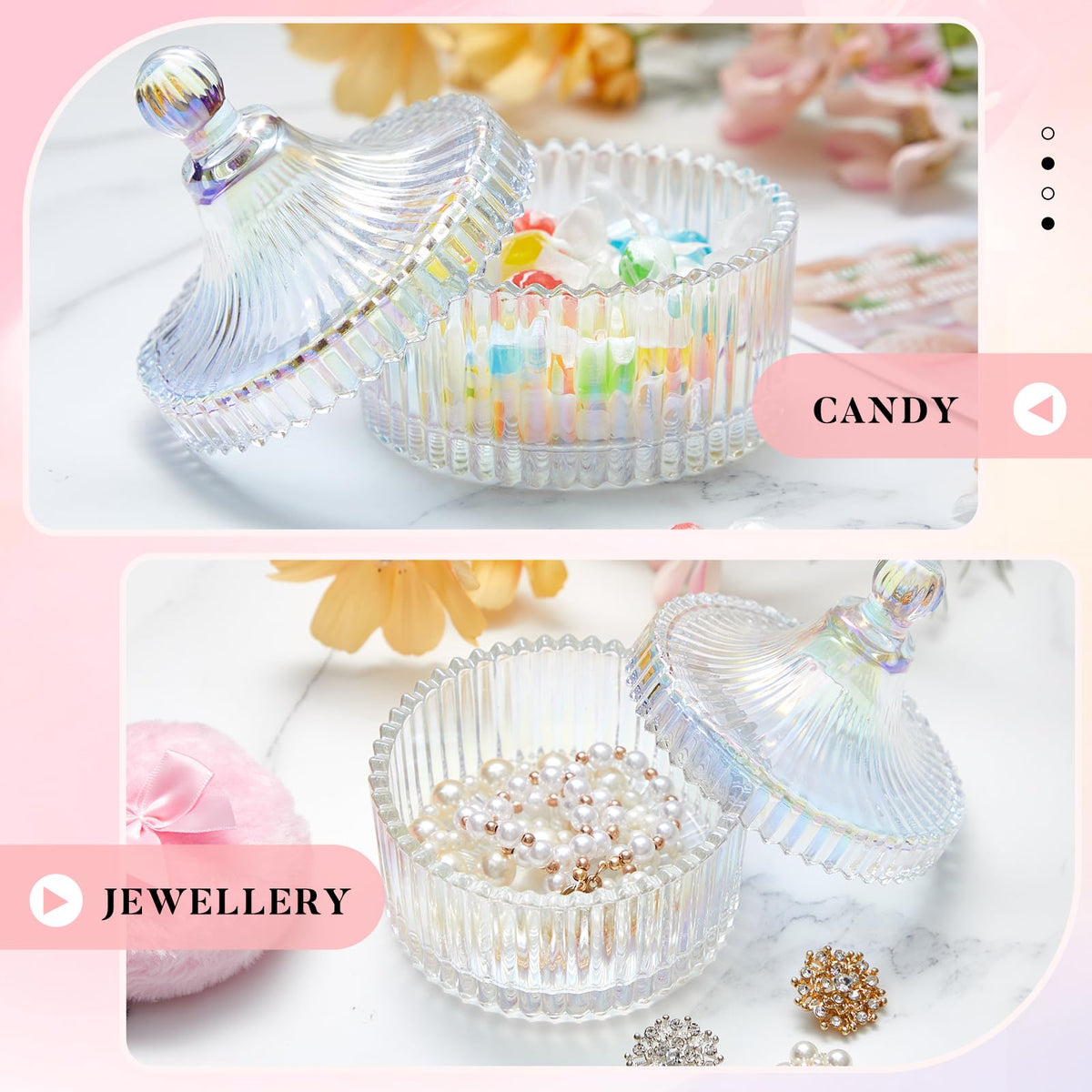 Two Tioncy powder puffs with cute bow detail