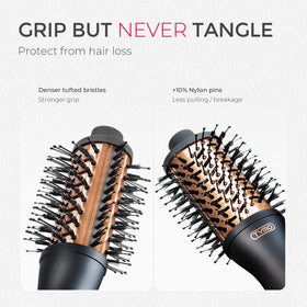 TYMO 2.0 Hair Blow Dryer Brush in use on styled hair