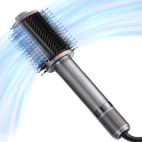 TYMO 4.0 Hair Blow Dryer Brush front view in metal grey