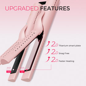 TYMO Airflow 2.0 Curling Iron Flat Iron showing 360 airflow vents