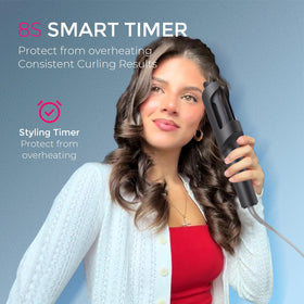 TYMO Automatic Rotating Curling Iron in use creating beach waves