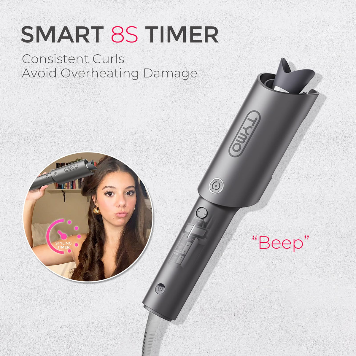 TYMO Automatic Rotating Curling Iron packaging