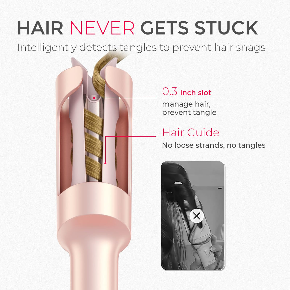 TYMO Automatic Rotating Curling Iron side view