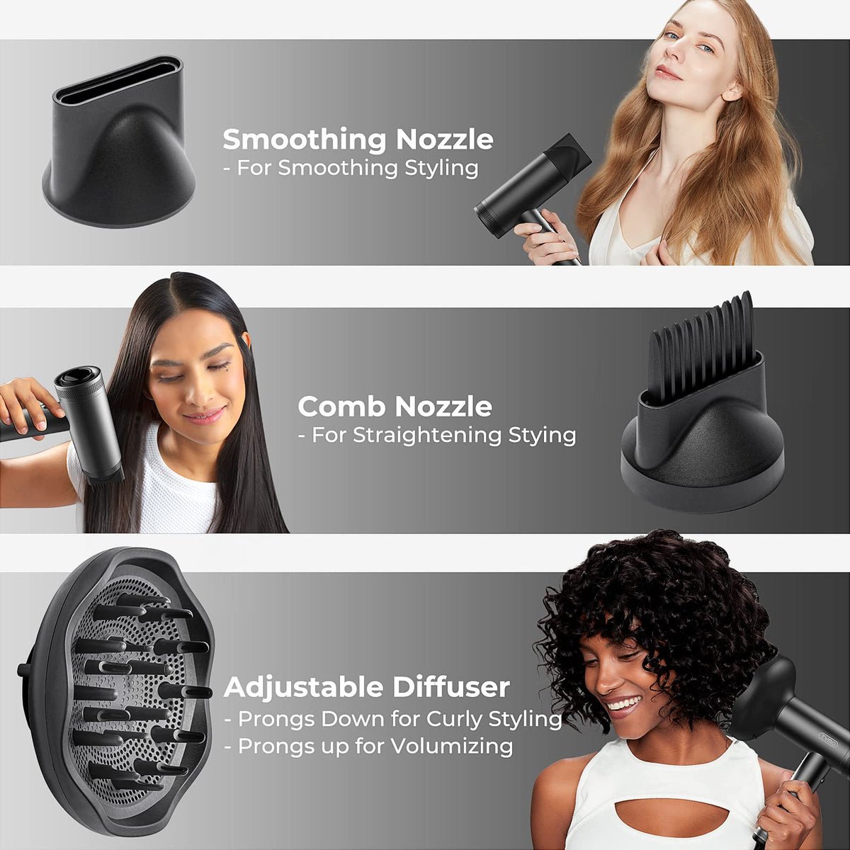 TYMO Blow Dryer showcasing controls and settings