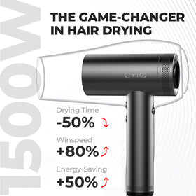 TYMO Blow Dryer side view with attached smoothing nozzle