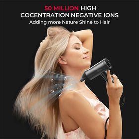 TYMO Blow Dryer with magnetic attachments laid out