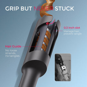 TYMO curling iron demonstrating cool-to-the-touch design
