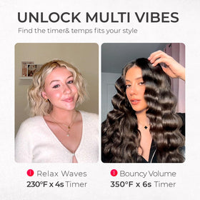 TYMO Curling Iron Hair Crimper Waver in use creating beach waves