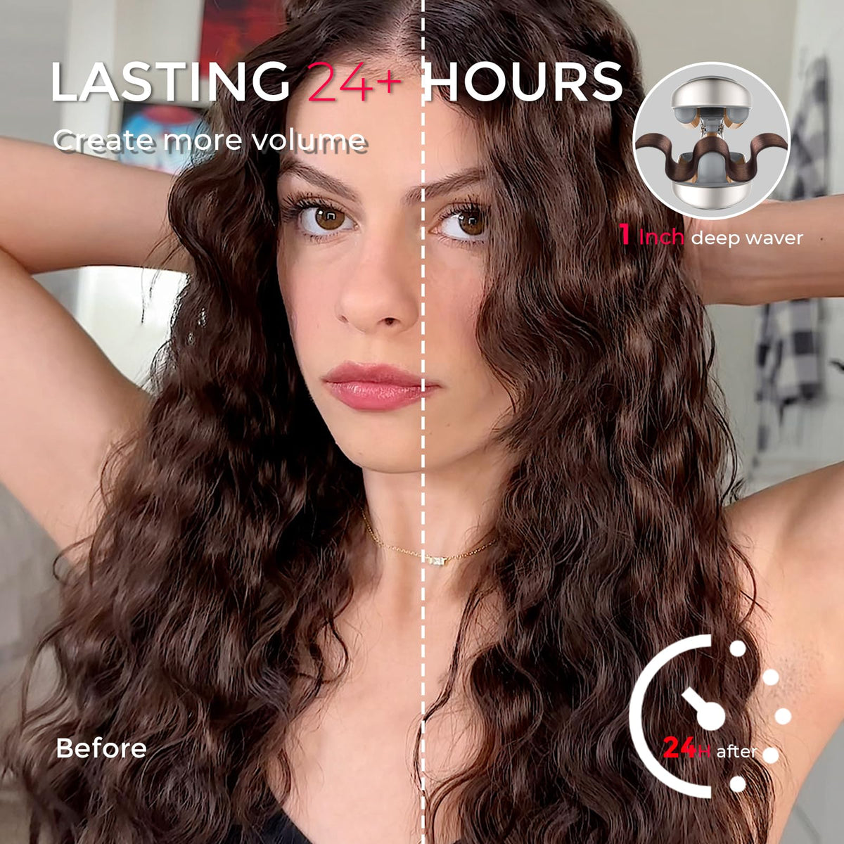 TYMO Curling Iron Hair Crimper Waver lifestyle scene
