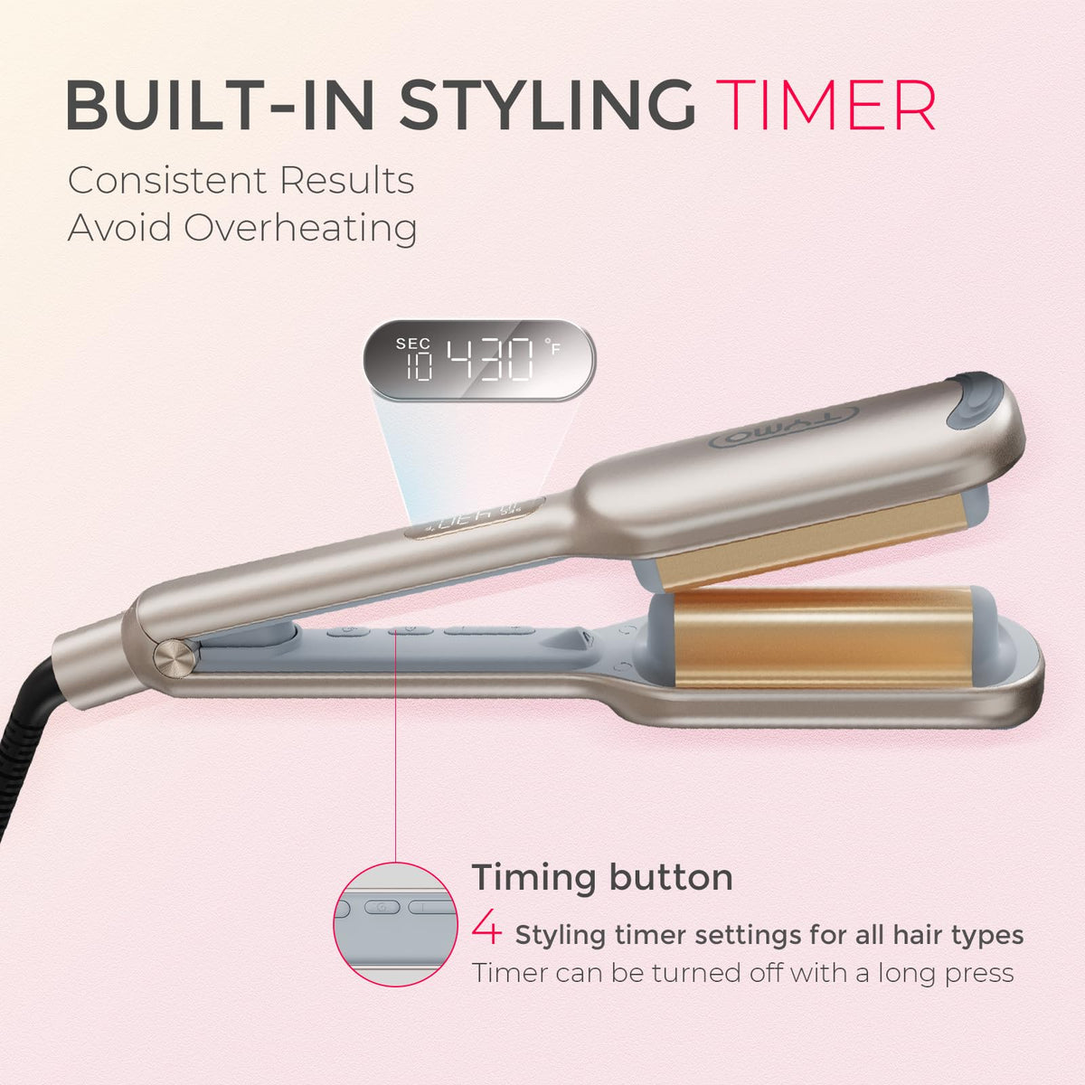TYMO Curling Iron Hair Crimper Waver temperature control