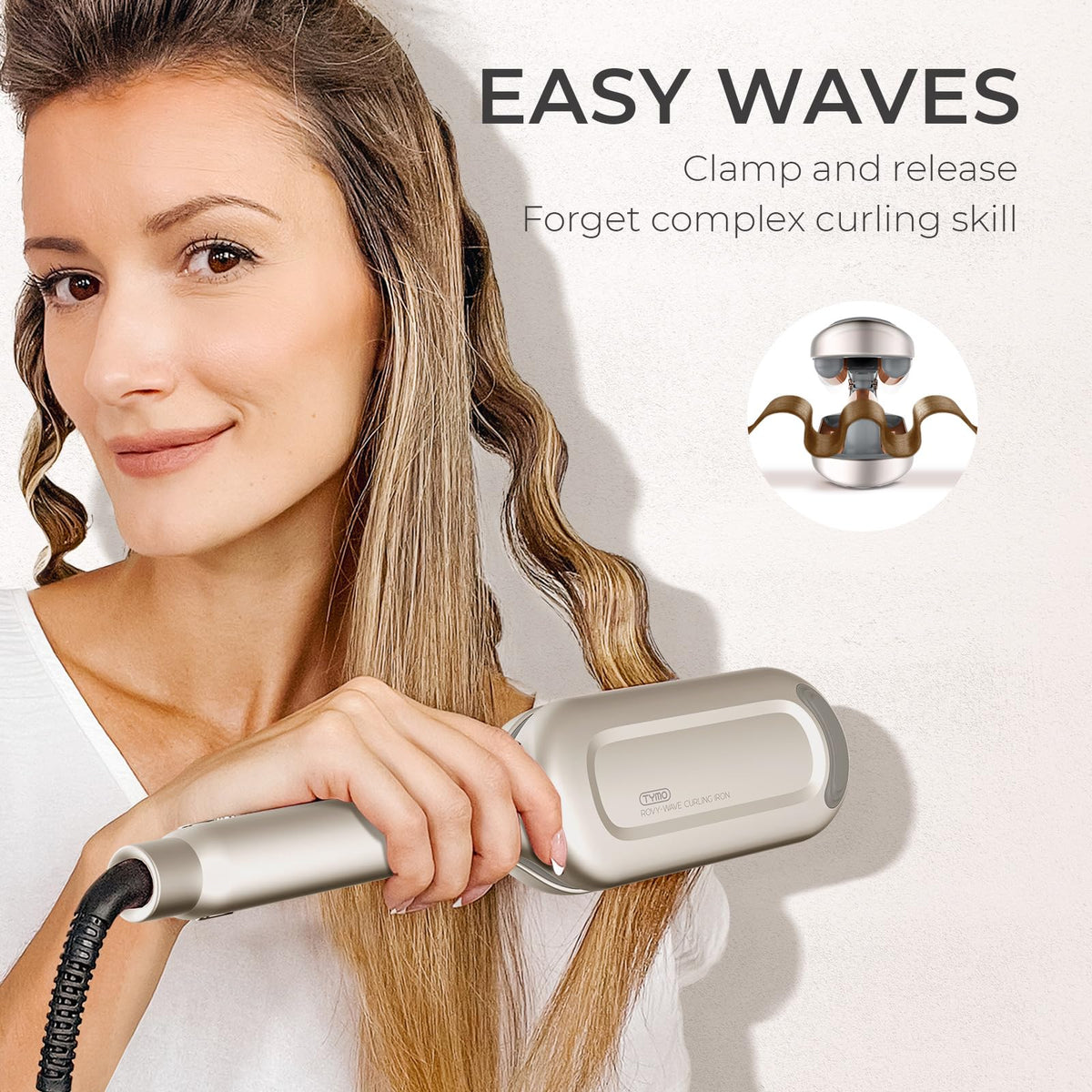 TYMO Curling Iron Hair Crimper Waver with temperature settings