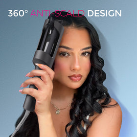 TYMO curling iron packaging with product details