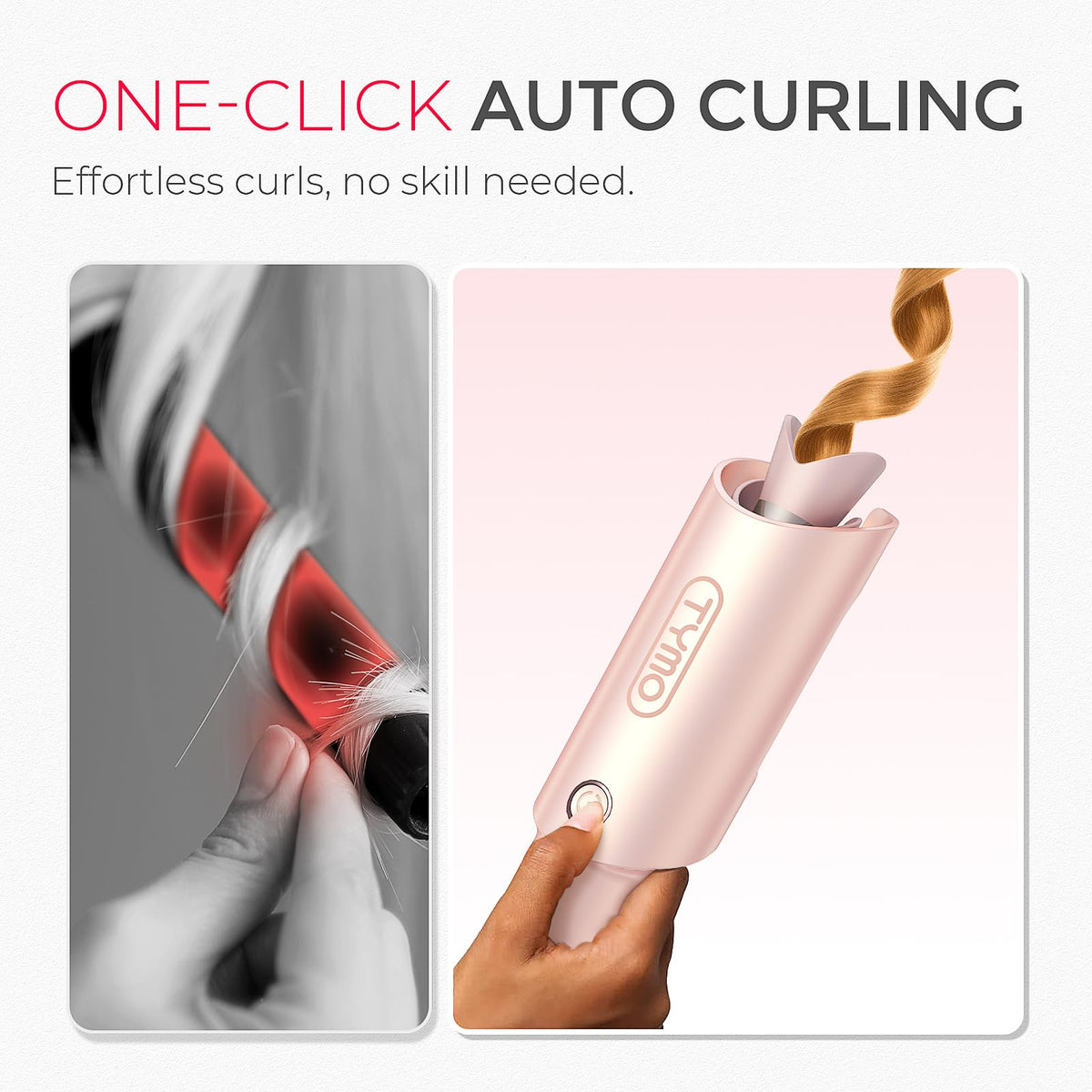 TYMO CURLPRO curling iron with beach waves hairstyle
