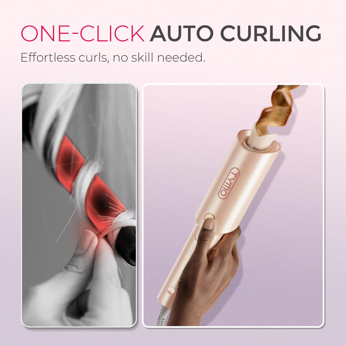 TYMO CurlPro curling iron with beach waves hairstyle