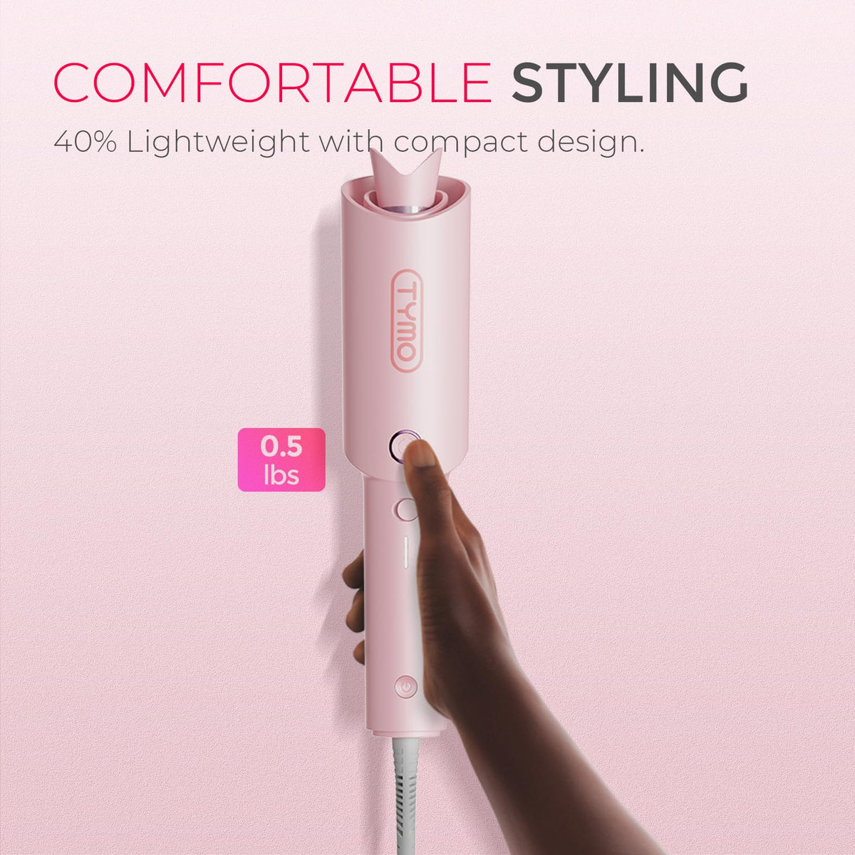 TYMO CurlPRO curling iron with tourmaline ceramic coating