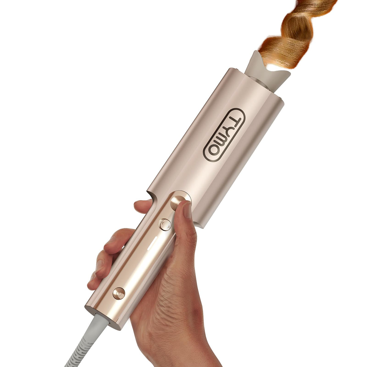 TYMO CurlPro Plus Automatic Curling Iron front view with gold finish