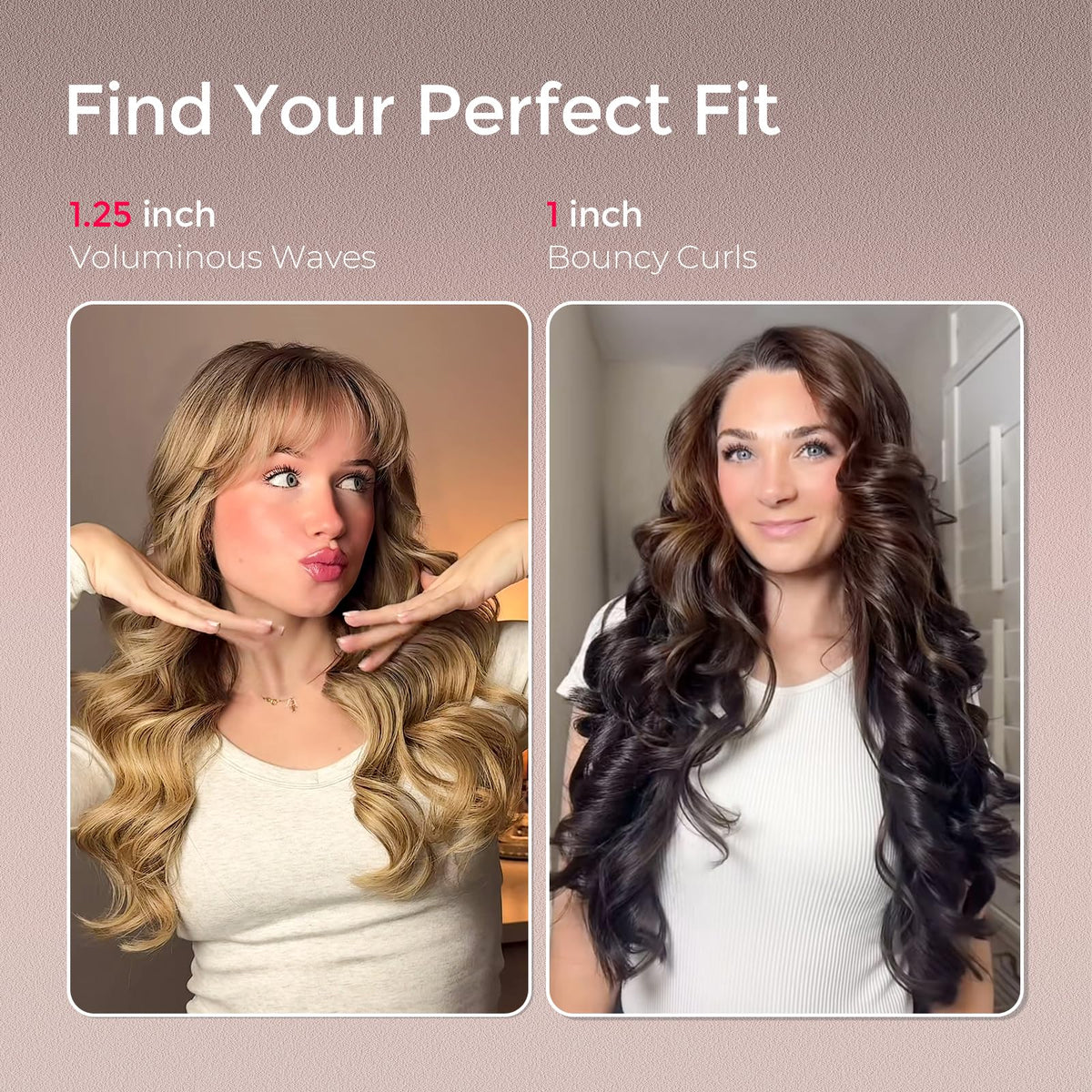 TYMO CurlPro Plus Automatic Curling Iron in use on long hair