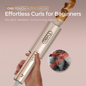 TYMO CurlPro Plus Automatic Curling Iron showing long barrel design
