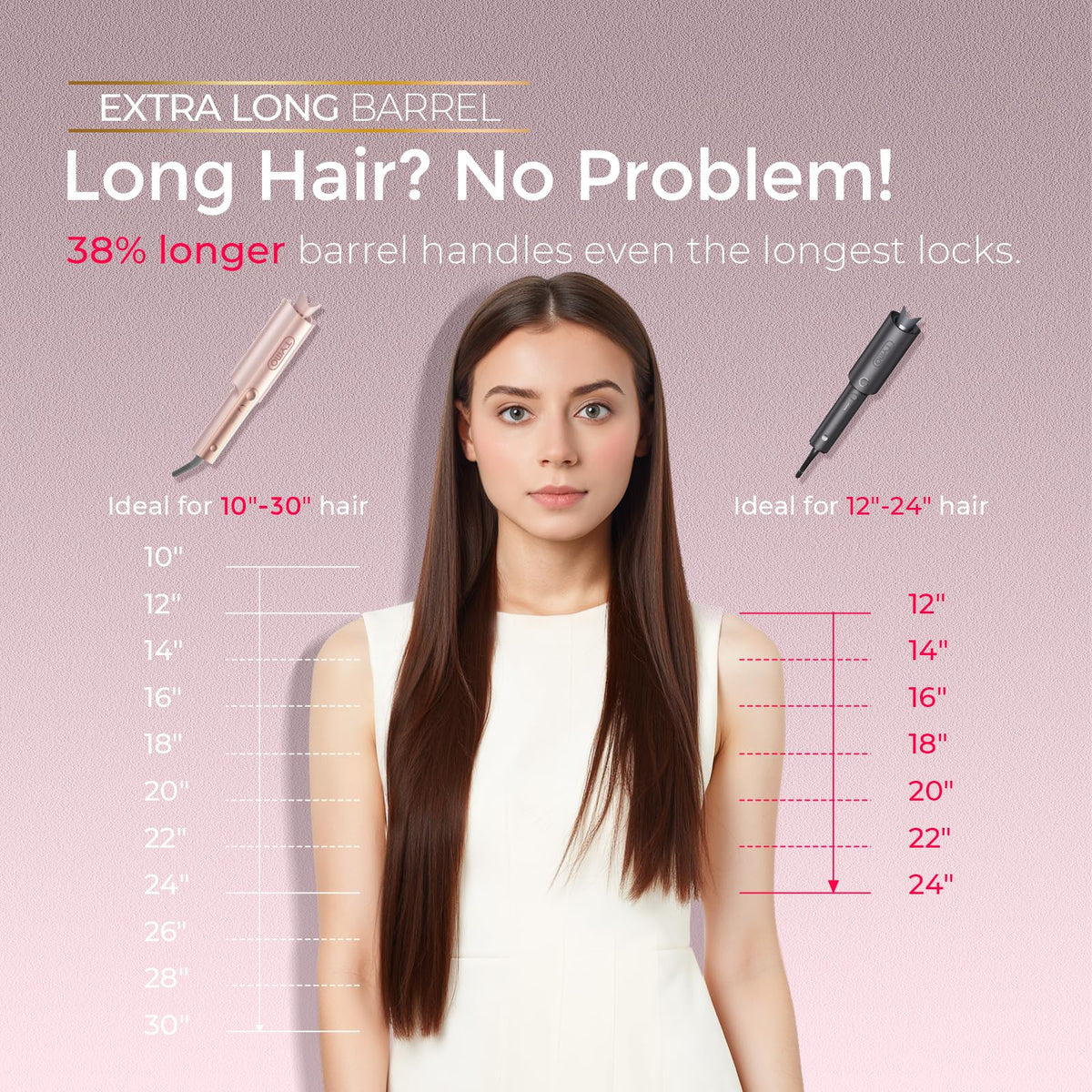 TYMO CurlPro Plus Automatic Curling Iron with buttons visible