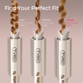 TYMO CurlPro Plus curling iron in use creating loose curls