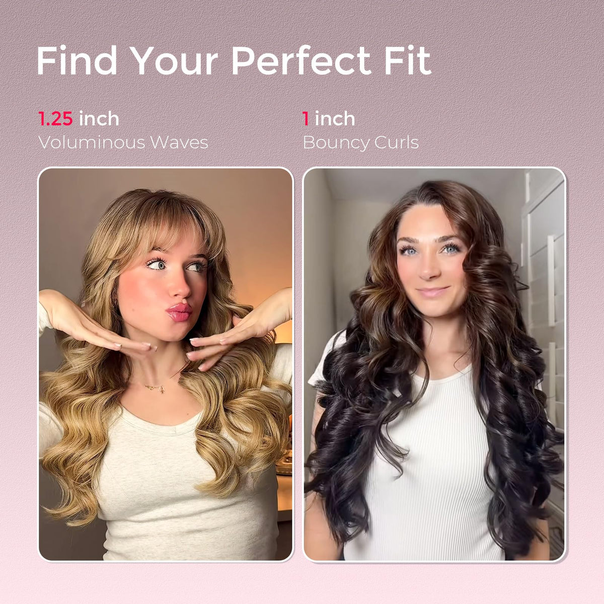 TYMO CurlPro Plus curling iron in use on long hair