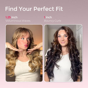 TYMO CurlPro Plus curling iron in use on long hair