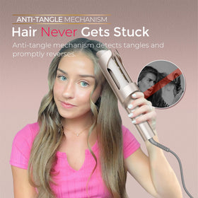 TYMO CurlPro Plus curling iron showing dual heater feature