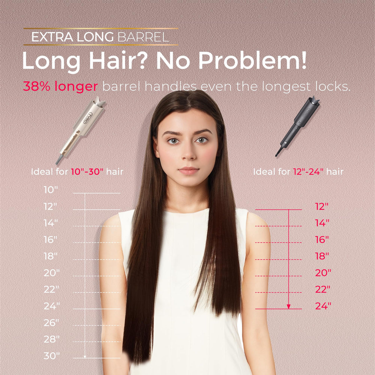 TYMO CurlPro Plus curling iron with 360° anti-scald design