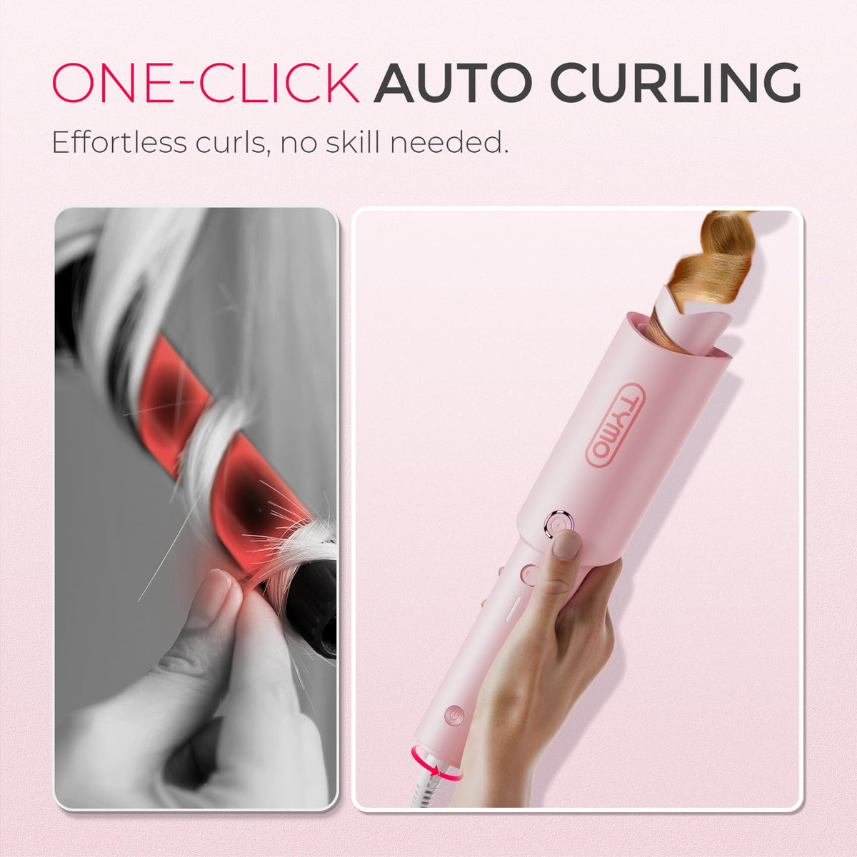 TYMO CurlPro showing the 1.25 inch barrel size