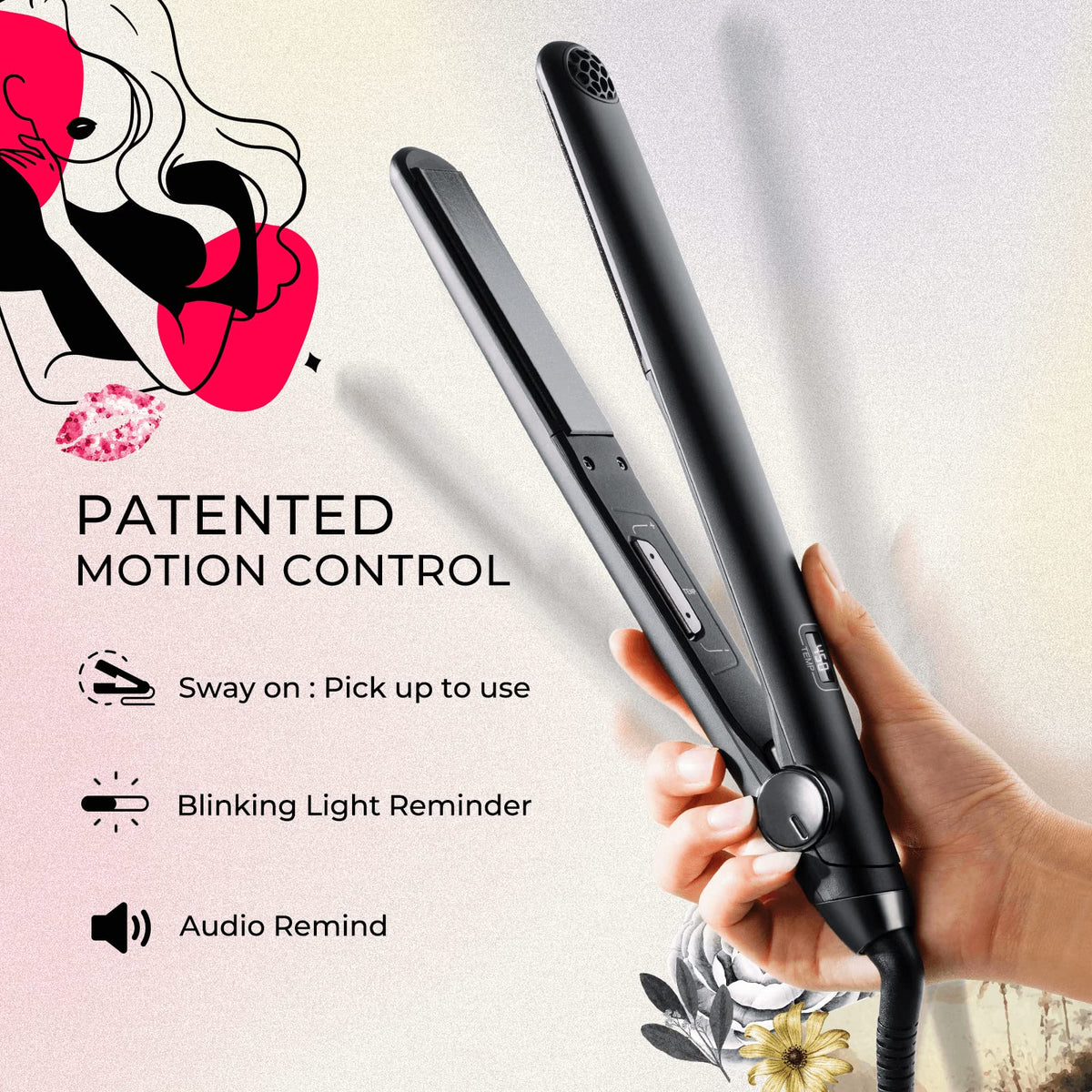 TYMO Flat Iron in action styling hair