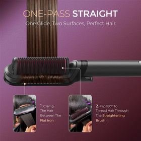 TYMO FLIPRO hair straightener brush side view
