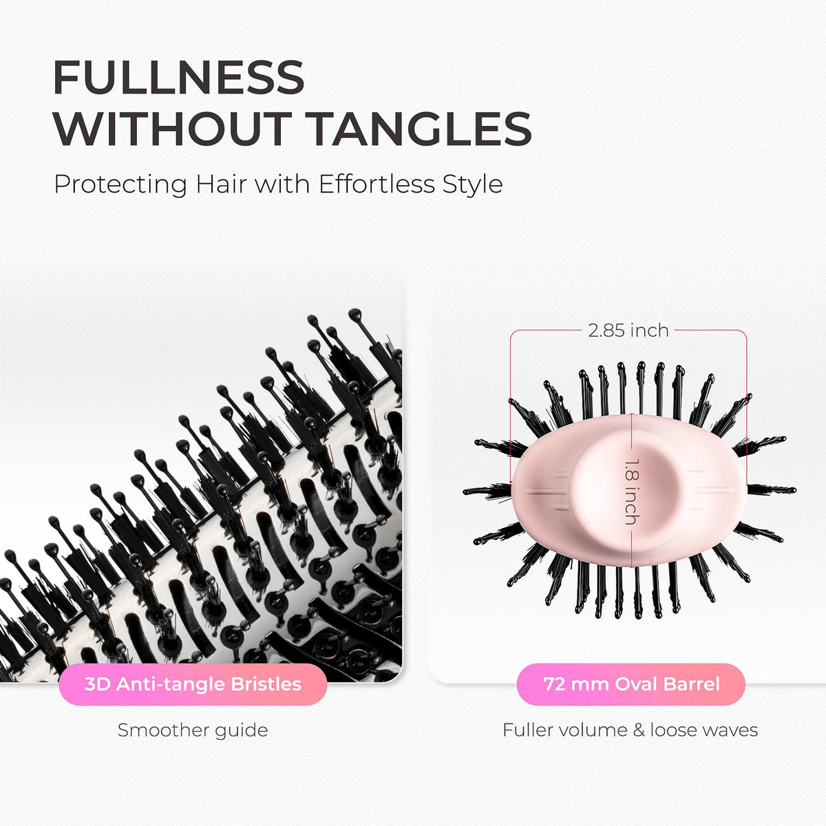 TYMO Hair Dryer Brush back view showing vent design