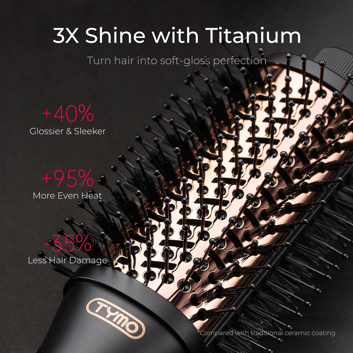 TYMO Hair Dryer Brush bristle detail for styling