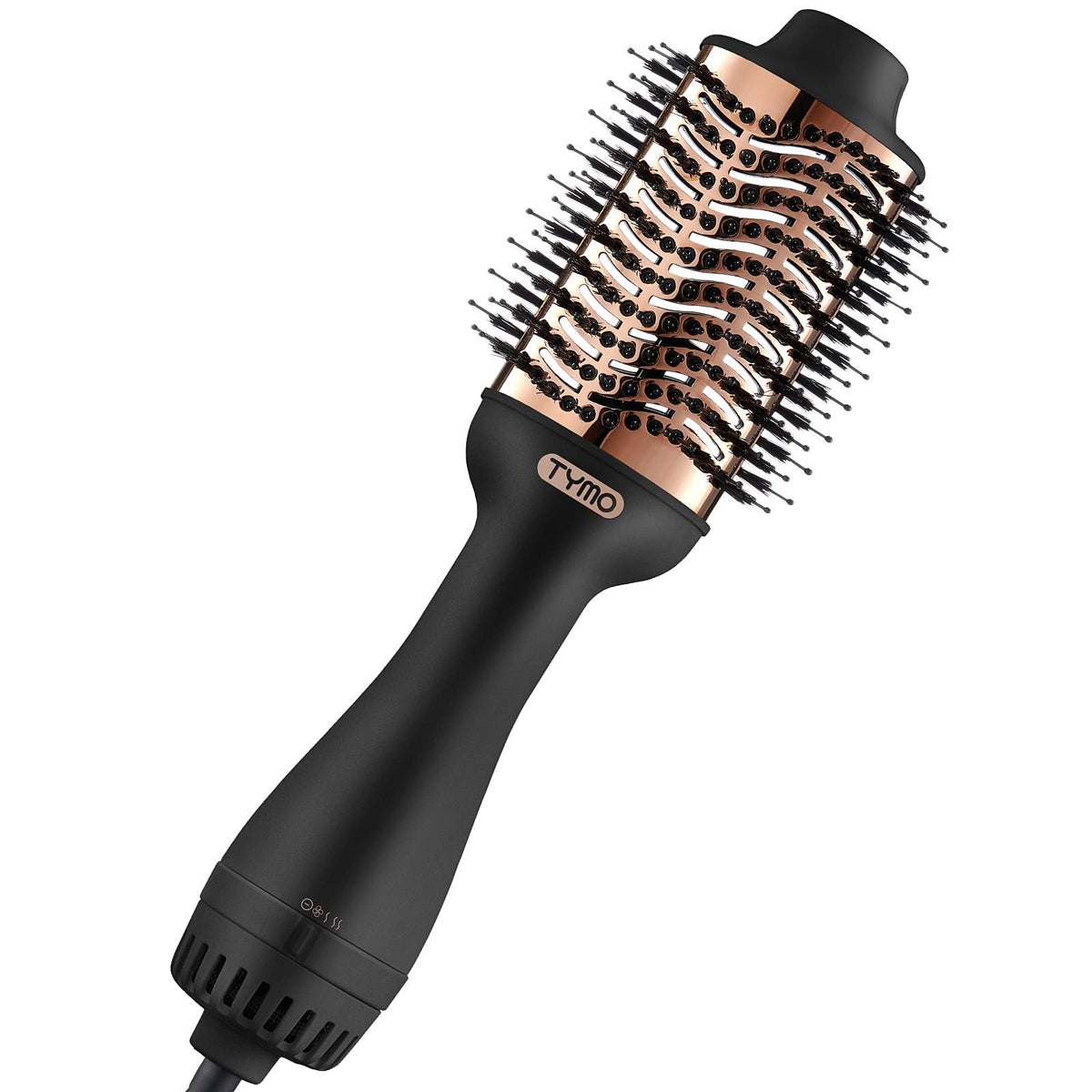 TYMO Hair Dryer Brush front view with titanium barrel