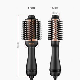 TYMO Hair Dryer Brush lifestyle scene with styled hair