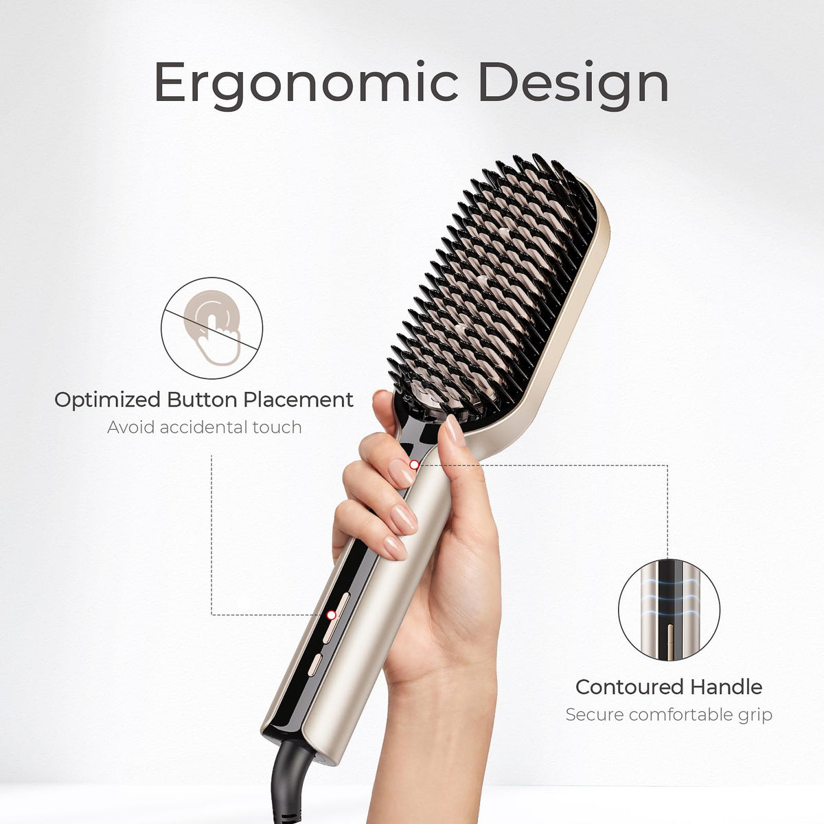 TYMO Hair Straightener Brush close-up of bristles