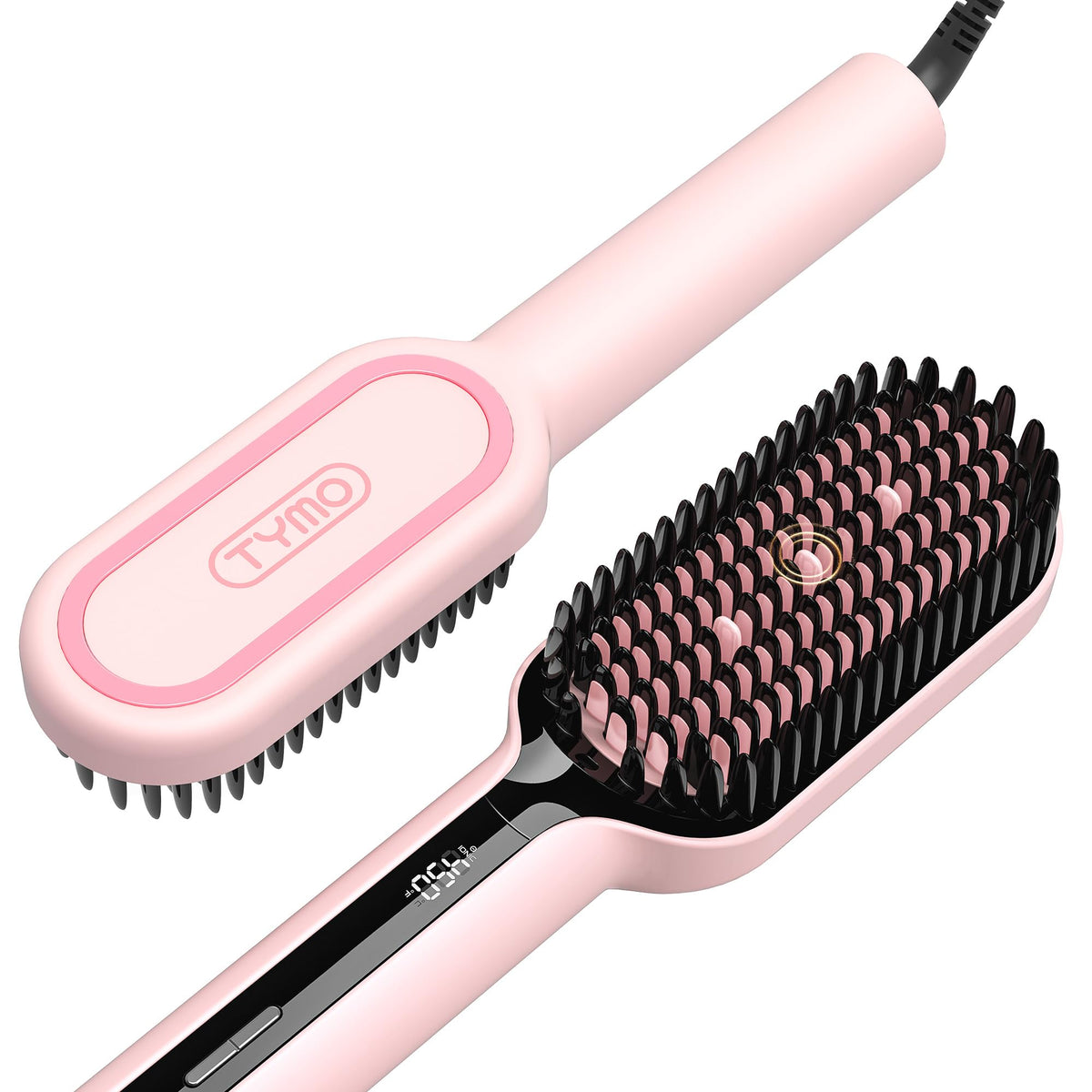 TYMO Hair Straightener Brush front view in pink
