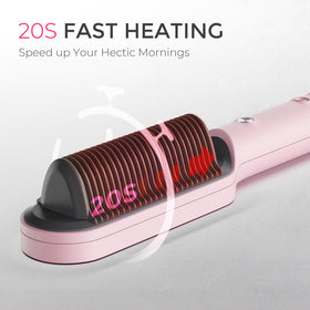 TYMO Hair Straightener Brush Sakura Pink heating surface close-up