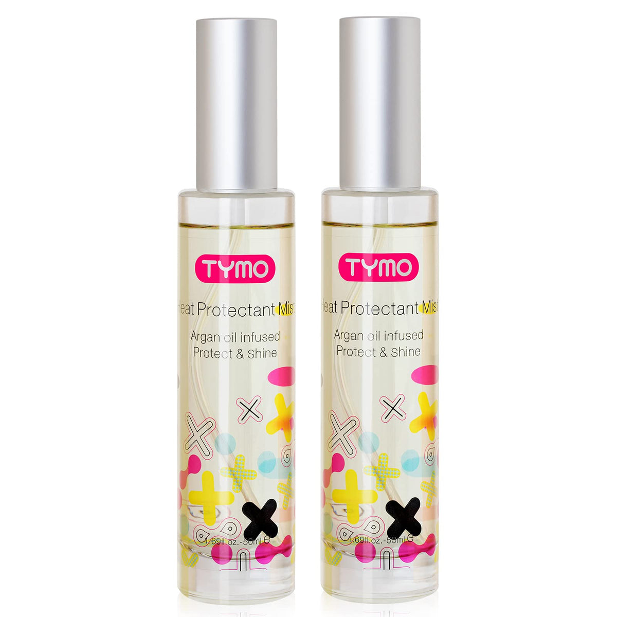 TYMO Heat Protection Spray for Hair front view, pack of 2