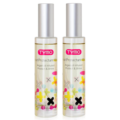 TYMO Heat Protection Spray for Hair front view, pack of 2