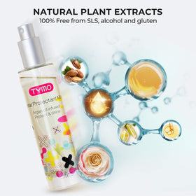 TYMO Heat Protection Spray in lifestyle setting on vanity