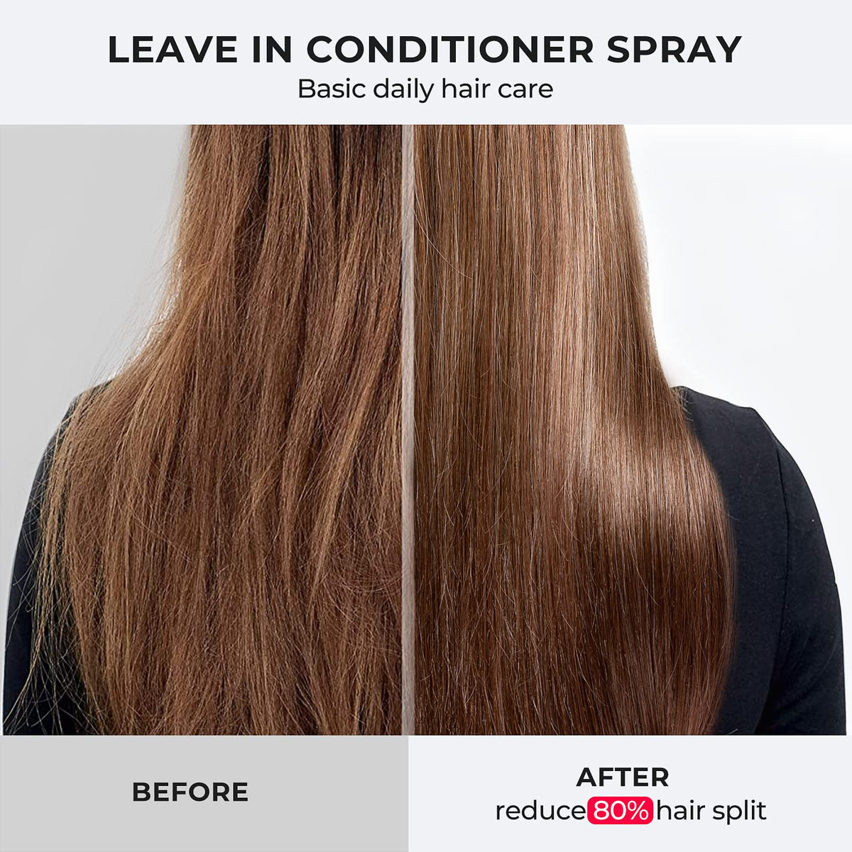 TYMO Heat Protection Spray mist being applied to hair
