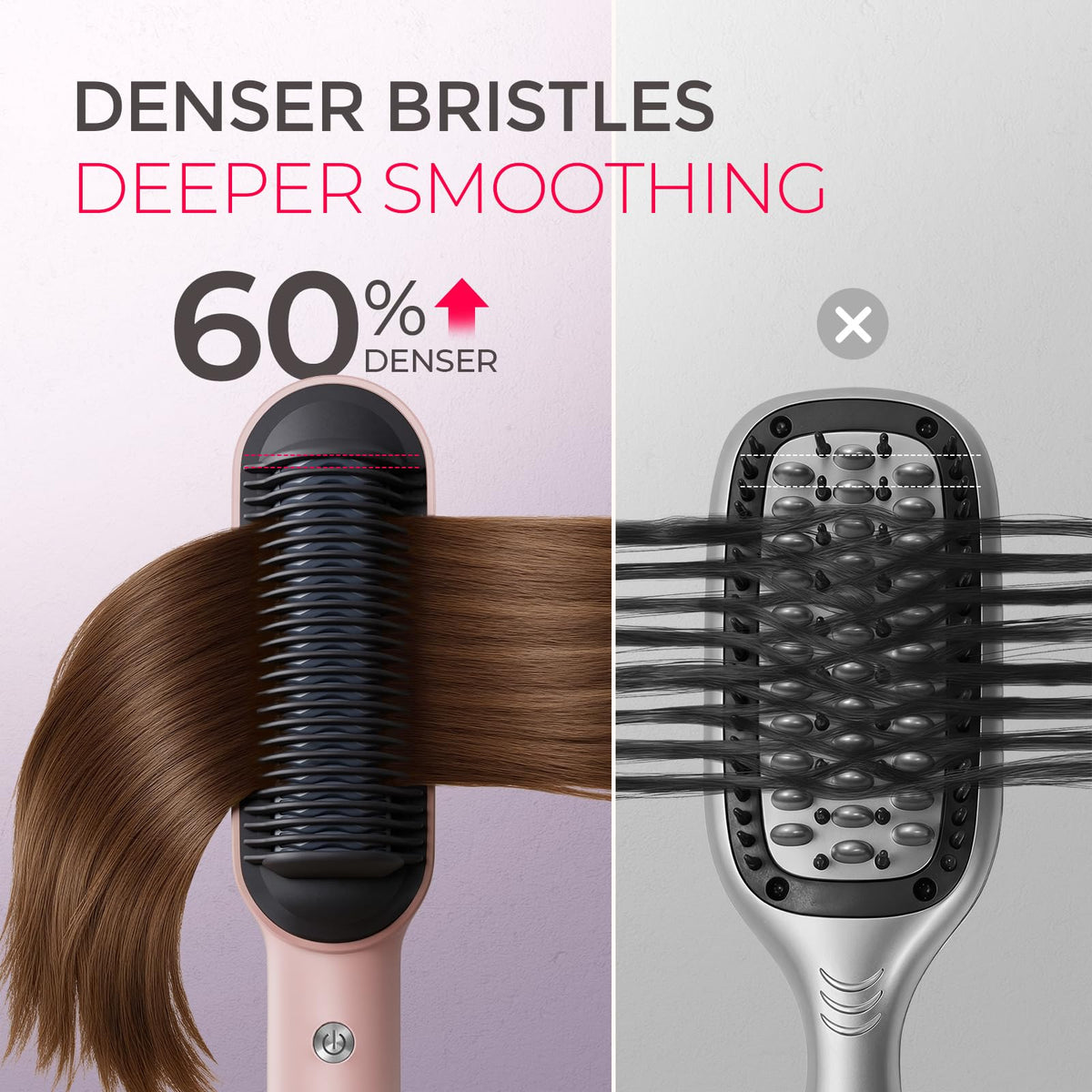 TYMO Ring Hair Straightener Brush heating up to 210℃