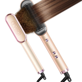 TYMO Ring Hair Straightener Brush peach model front view