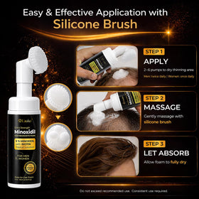 UAUKO Minoxidil Foam bottle with silicone brush