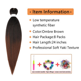 Ubeleco 24 inch braiding hair showing yaki texture