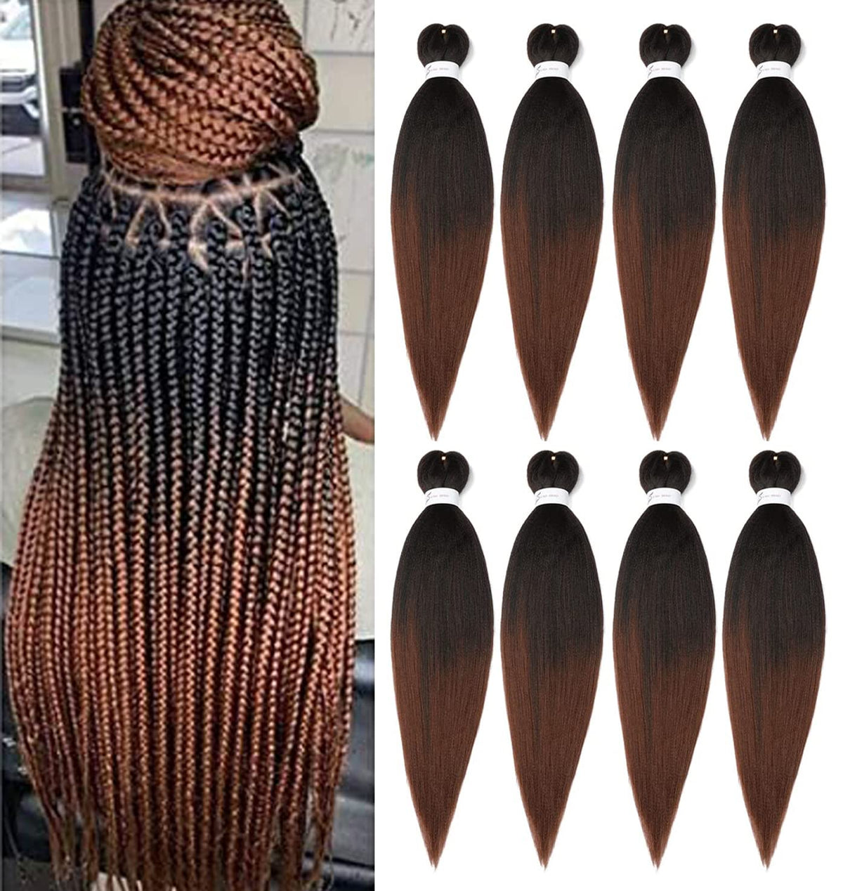 Ubeleco 24 inch ombre braiding hair pack front view