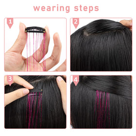 Ubeleco Clip In Hair Tinsel strands in various colours