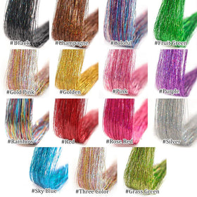 Ubeleco Pink Hair Tinsel Extensions in a pretty pink case